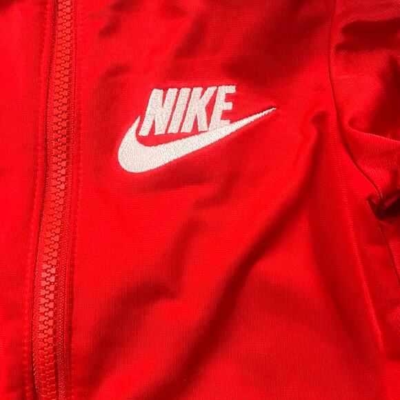 Nike Kids Red Track Jacket 4T RetroSport Y2K Athletic Zip-Up Tape Sleeve Boy - Picture 3 of 8